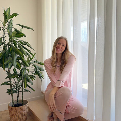 Schlafanzug Damen | Knopfleiste | Langarm Loungewear-HauteBerlin