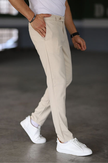 Schmale Chinos – Beige – Schmale Passform – Chino-Hosen – Herrenhosen-HauteBerlin