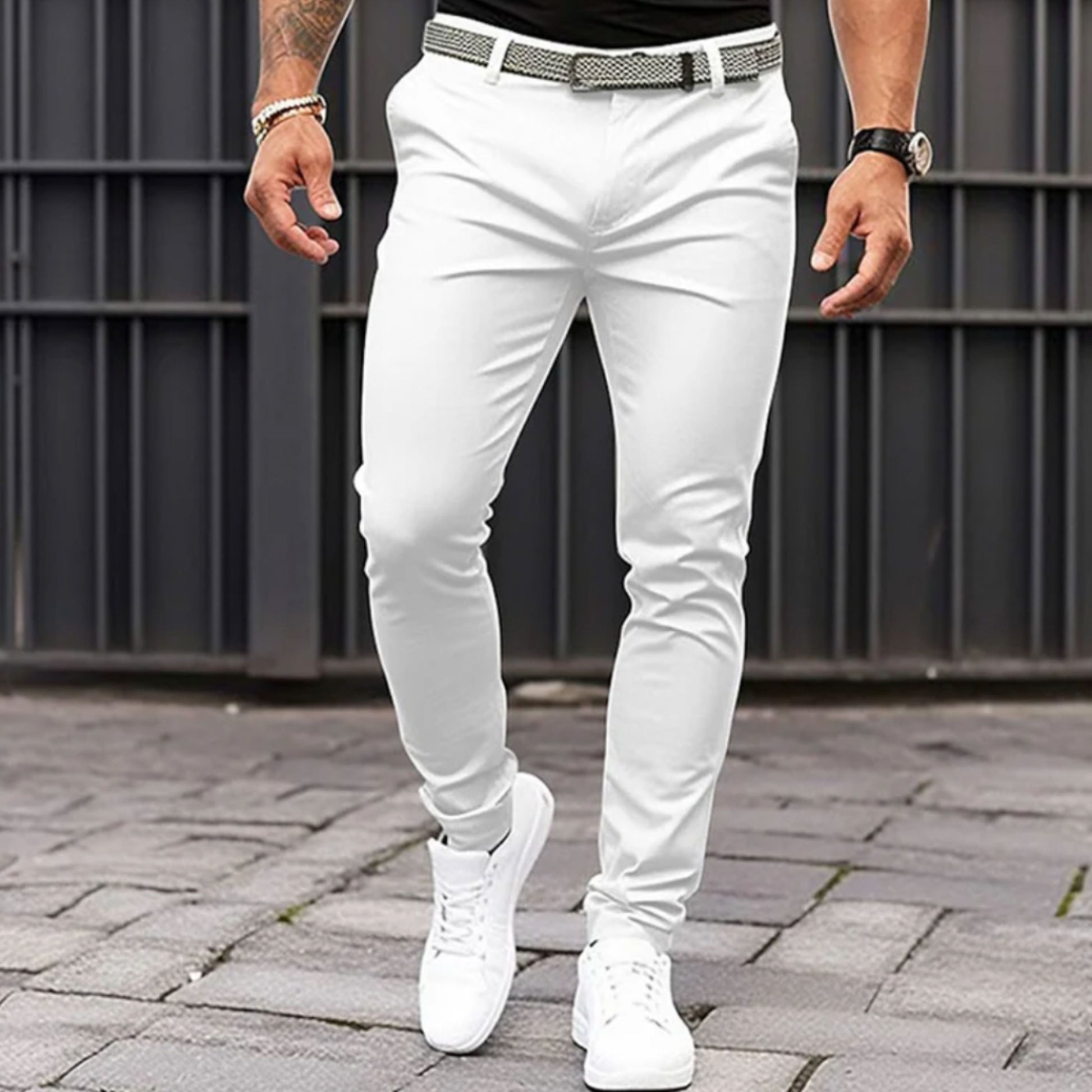 Schmale Chinos | Stretch | Schmaler Schnitt | Chino-Hosen | Herrenhosen-HauteBerlin