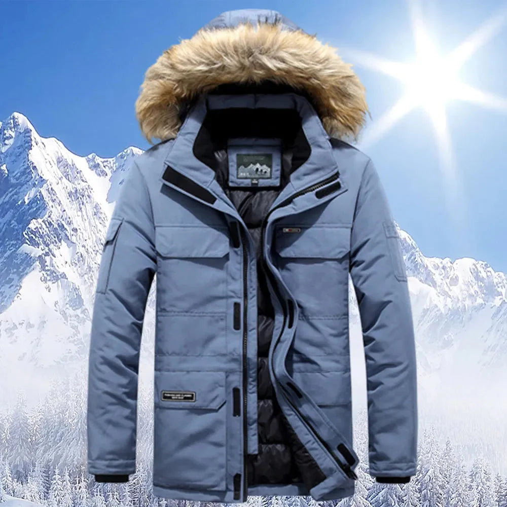 Schneejacke - Warm - mit Kapuze - Winterparka - Winterjacke für Männer-HauteBerlin