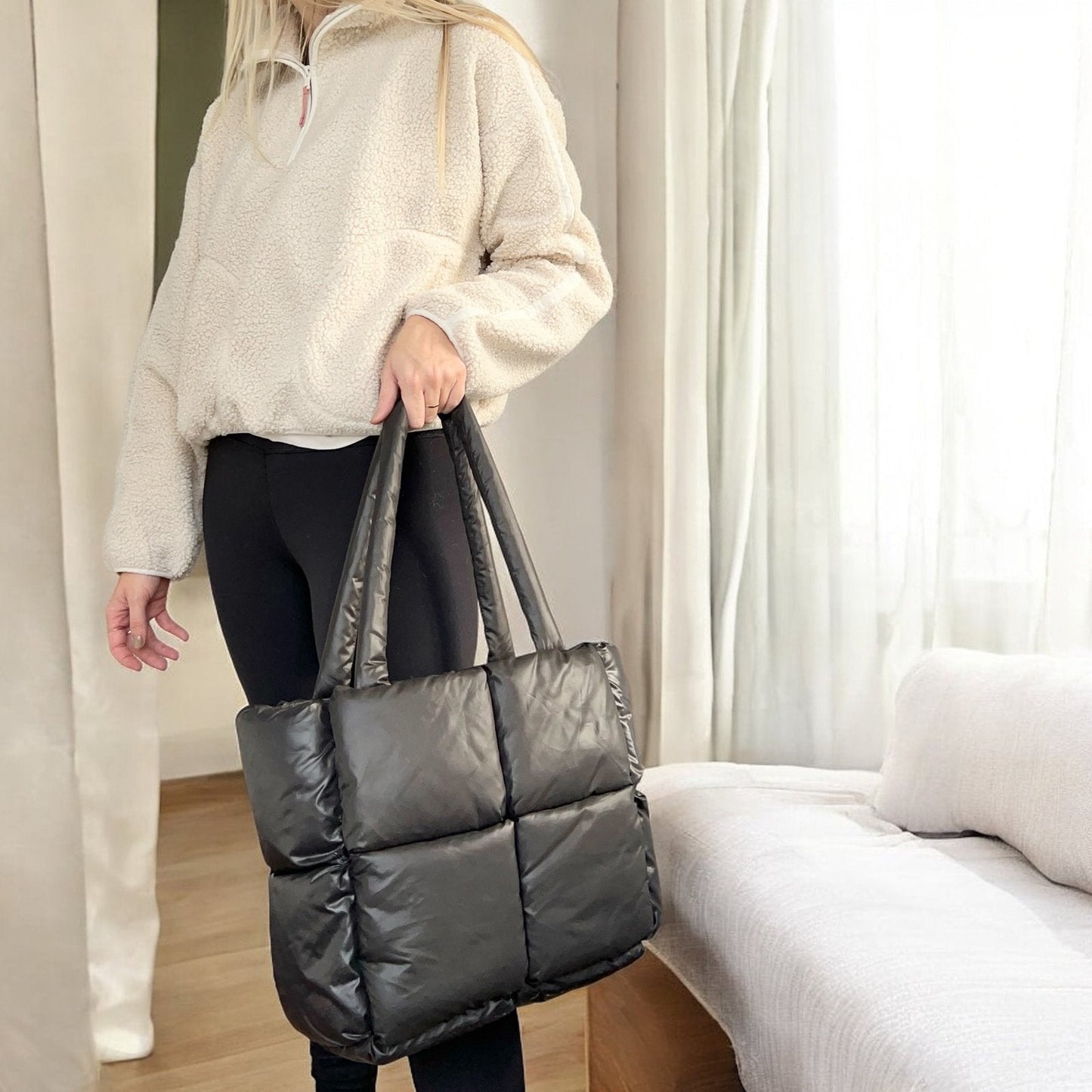 Schultertasche Damen | Puffer Gesteppt | Groß Wattiert-HauteBerlin