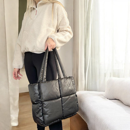 Schultertasche Damen | Puffer Gesteppt | Groß Wattiert-HauteBerlin