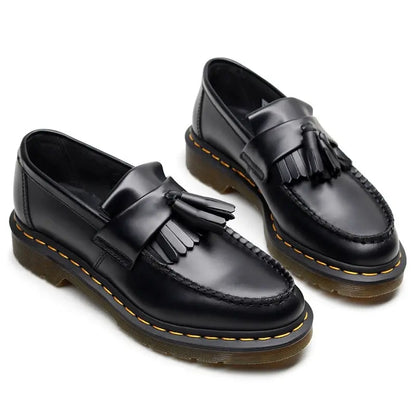 Schwarze Loafers - Chunky Slip-On Tassel Loafer Schuhe für Männer-HauteBerlin