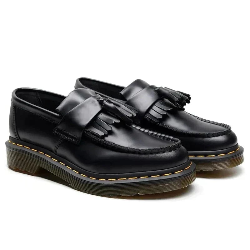 Schwarze Loafers - Chunky Slip-On Tassel Loafer Schuhe für Männer-HauteBerlin