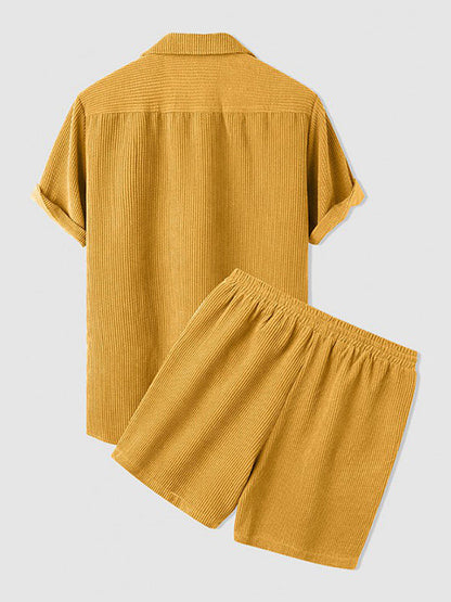 Set aus Hemd und Shorts | Cord | Kurzarm | Zweiteiler | Herren-Set aus Cord-HauteBerlin