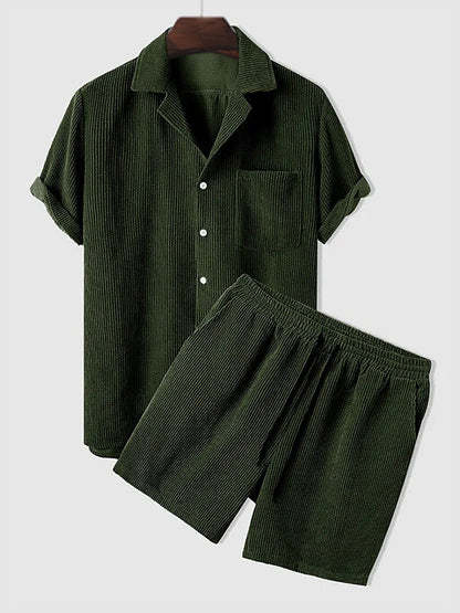 Set aus Hemd und Shorts | Cord | Kurzarm | Zweiteiler | Herren-Set aus Cord-HauteBerlin