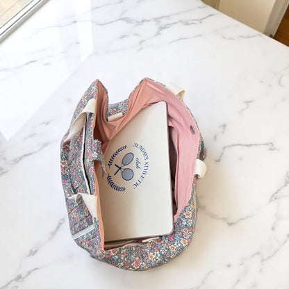 Shopper Tasche - Blumen Groß Magnetverschluss Polyester-HauteBerlin