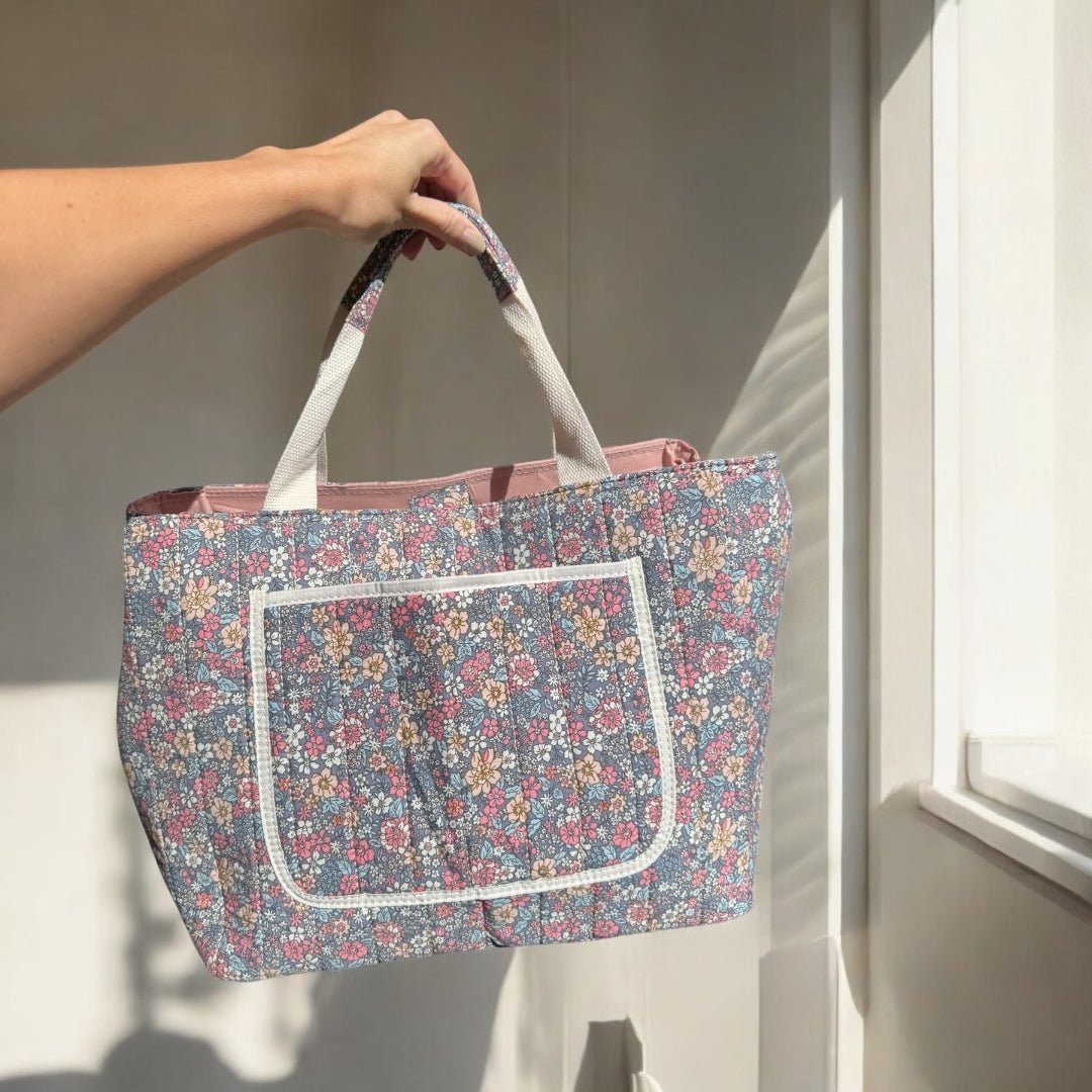 Shopper Tasche - Blumen Groß Magnetverschluss Polyester-HauteBerlin