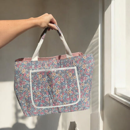 Shopper Tasche - Blumen Groß Magnetverschluss Polyester-HauteBerlin