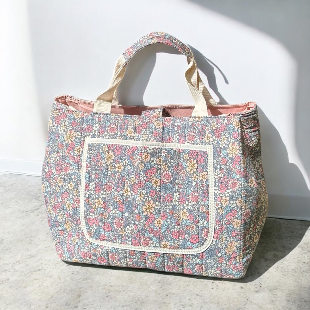 Shopper Tasche - Blumen Groß Magnetverschluss Polyester-HauteBerlin