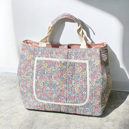 Shopper Tasche - Blumen Groß Magnetverschluss Polyester-HauteBerlin