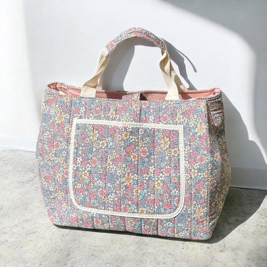 Shopper Tasche - Blumen Groß Magnetverschluss Polyester-HauteBerlin