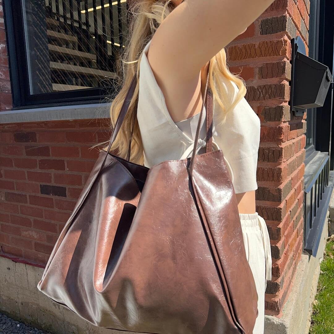 Shopper Tasche Damen | Kunstleder | Große Schultertasche-HauteBerlin