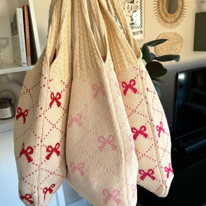 Shopper Tasche | Gehäkelt | Schleifen Muster-HauteBerlin
