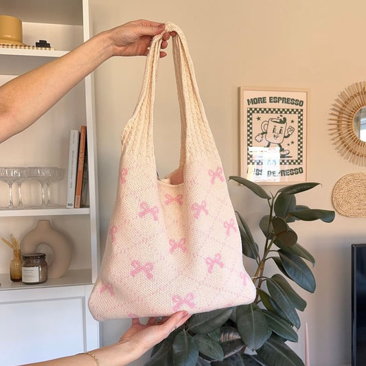 Shopper Tasche | Gehäkelt | Schleifen Muster-HauteBerlin