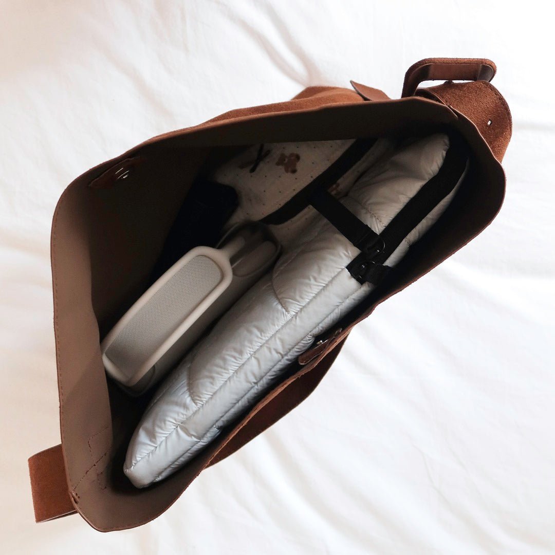 Shopper Tasche | Wildleder Optik | Braune Schultertasche-HauteBerlin