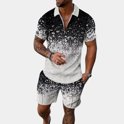Shorts und Shirt Set – Zweiteiliges Set mit Polo-T-Shirt für Herren für den Sommer-HauteBerlin