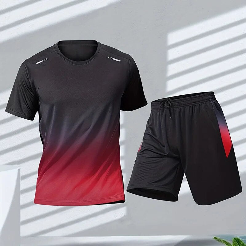 Shorts und T-Shirt Set - Schnell trocknend - Workout - Activewear Set - Sportbekleidung für Männer-HauteBerlin