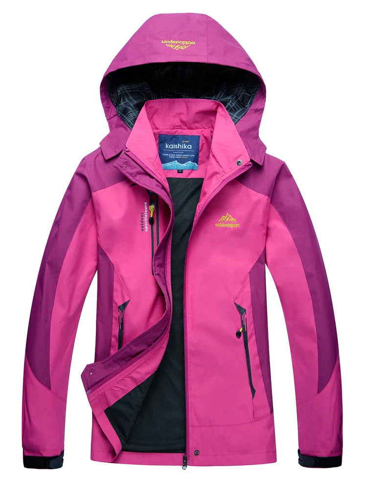 Skijacke – mit Kapuze – Reißverschlusstaschen – Windjacke – Winterjacke für Frauen-HauteBerlin