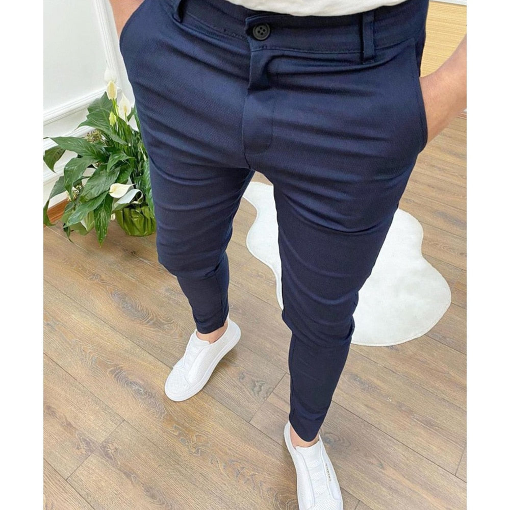 Slim-Fit-Chinos – Business Casual – Stretch – Chino-Hosen – Herrenhosen-HauteBerlin