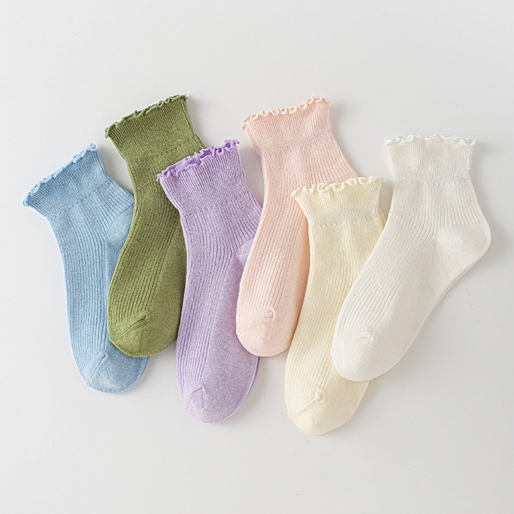 Söckchen Damen Rüschen | Baumwolle | Mehrere Paare | Sneakersocken-HauteBerlin