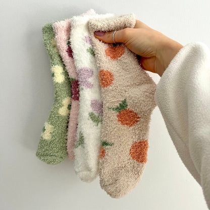 Socken Damen - Flauschig Pastell 4 Paar Weich-HauteBerlin