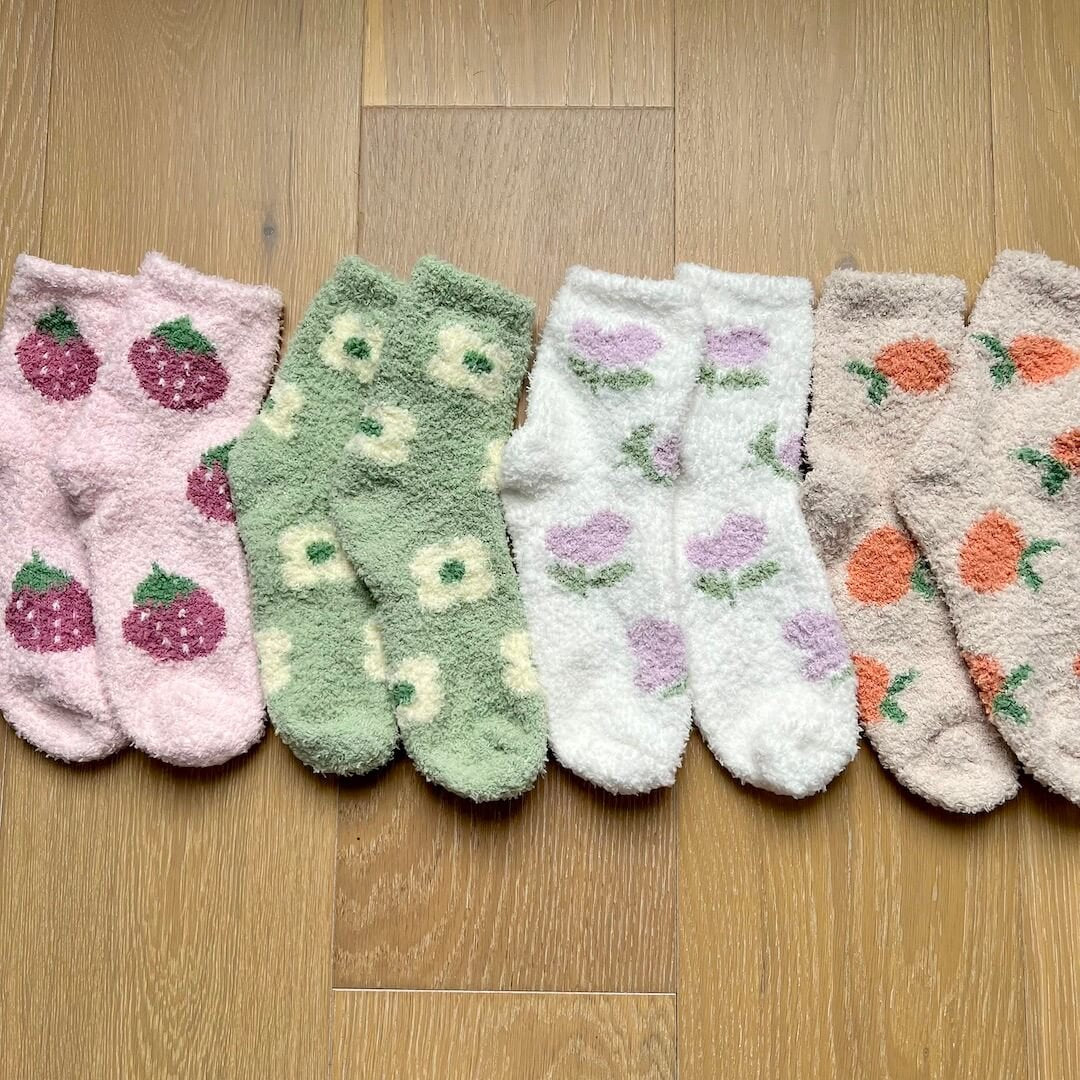 Socken Damen - Flauschig Pastell 4 Paar Weich-HauteBerlin