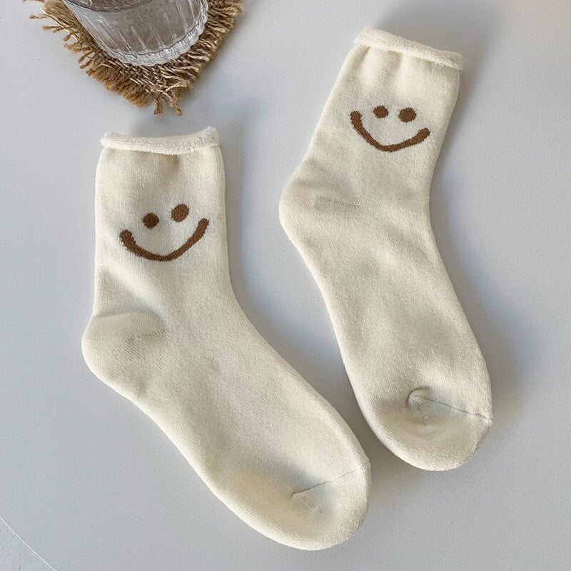 Socken Damen - Smiley Lachgesicht Baumwolle Set-HauteBerlin