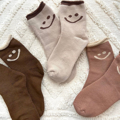 Socken Damen - Smiley Lachgesicht Baumwolle Set-HauteBerlin