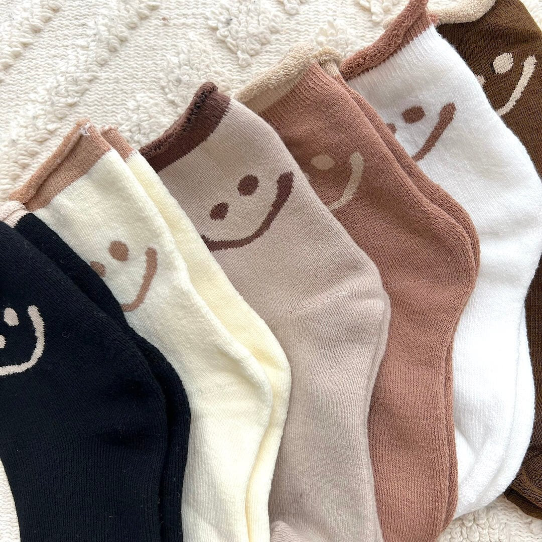 Socken Damen - Smiley Lachgesicht Baumwolle Set-HauteBerlin