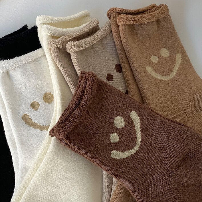 Socken Damen - Smiley Lachgesicht Baumwolle Set-HauteBerlin