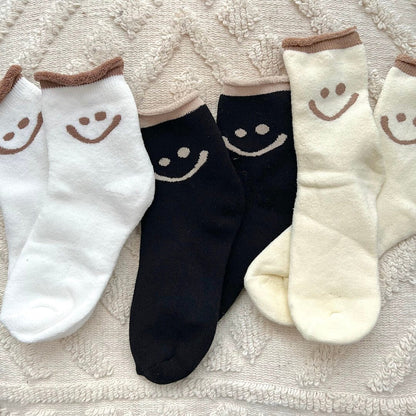 Socken Damen - Smiley Lachgesicht Baumwolle Set-HauteBerlin
