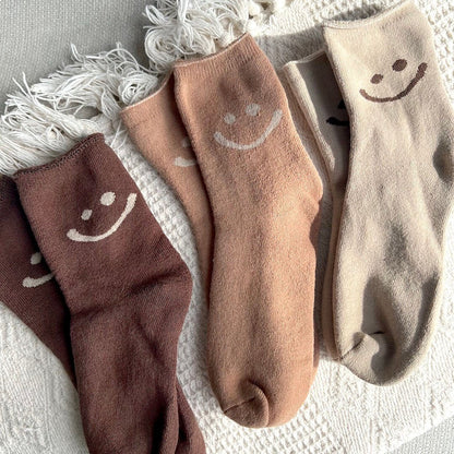 Socken Damen - Smiley Lachgesicht Baumwolle Set-HauteBerlin