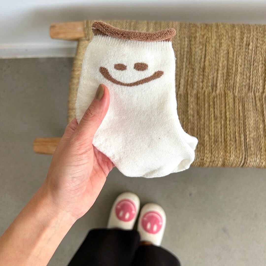 Socken Damen - Smiley Lachgesicht Baumwolle Set-HauteBerlin