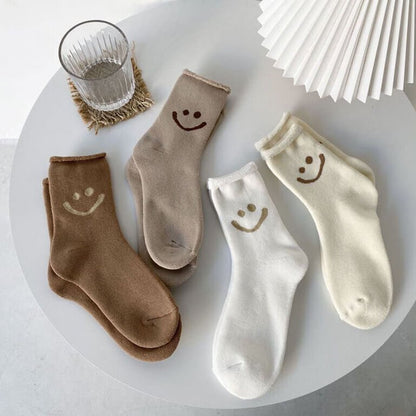 Socken Damen - Smiley Lachgesicht Baumwolle Set-HauteBerlin