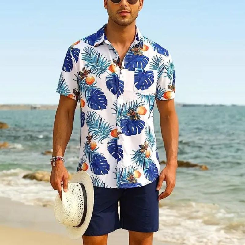 Sommerhemd - Kurzarm - Button-Up - Hawaiihemd - Herrenhemden-HauteBerlin