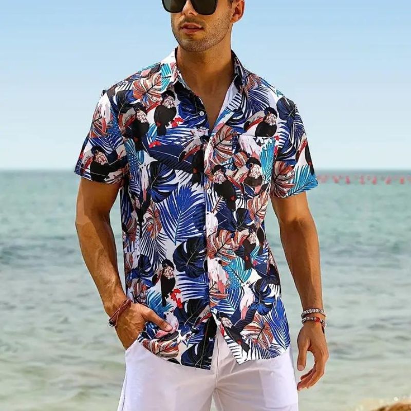 Sommerhemd - Kurzarm - Button-Up - Hawaiihemd - Herrenhemden-HauteBerlin