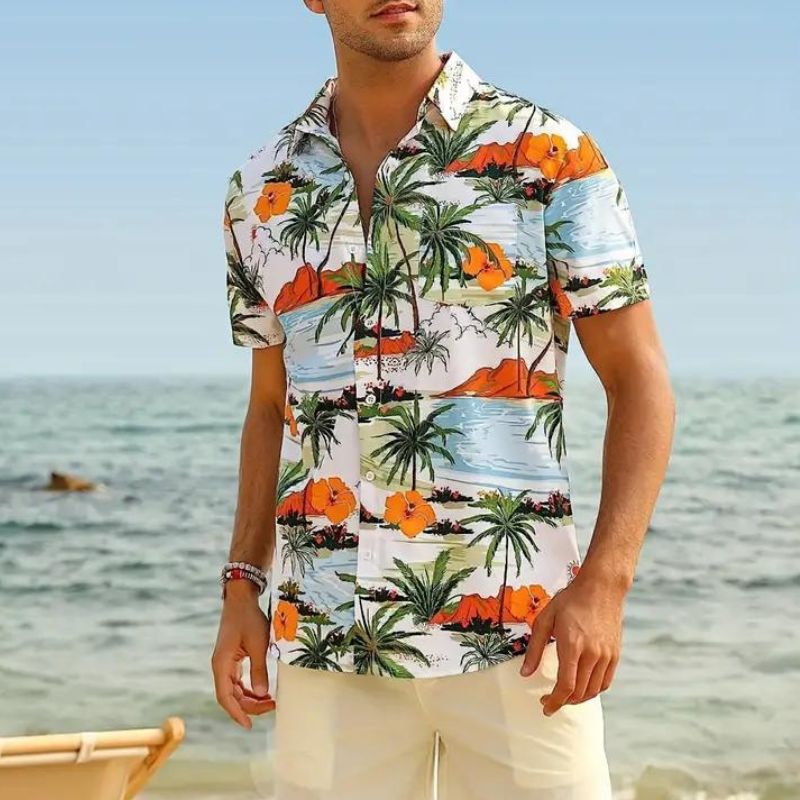 Sommerhemd - Kurzarm - Button-Up - Hawaiihemd - Herrenhemden-HauteBerlin