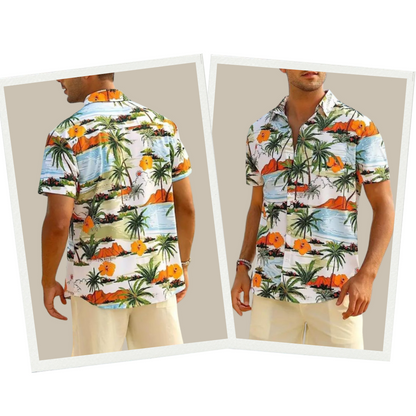 Sommerhemd - Kurzarm - Button-Up - Hawaiihemd - Herrenhemden-HauteBerlin