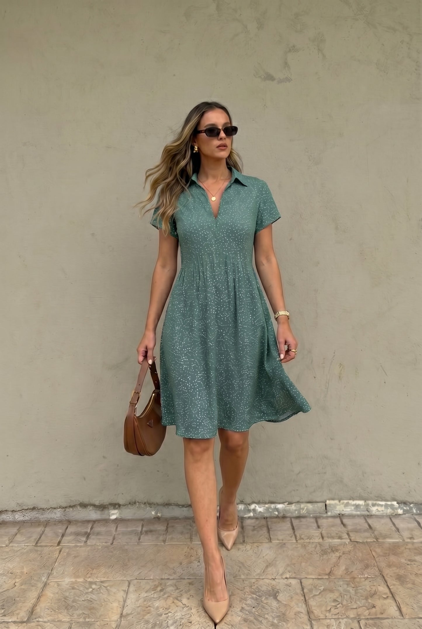 Sommerkleid | Kurzarm | Luftiges Blusenkleid-HauteBerlin