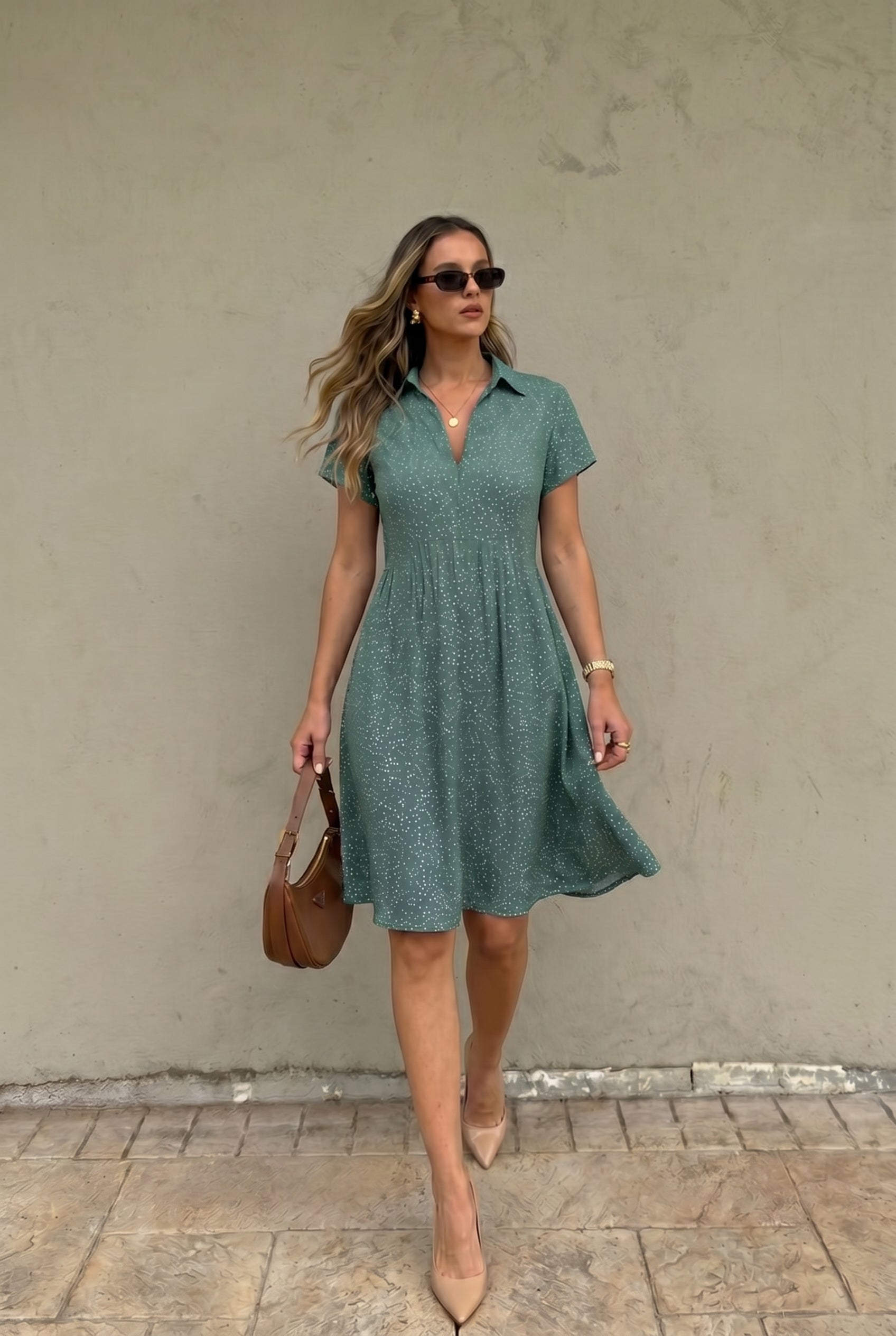 Sommerkleid | Kurzarm | Luftiges Blusenkleid-HauteBerlin