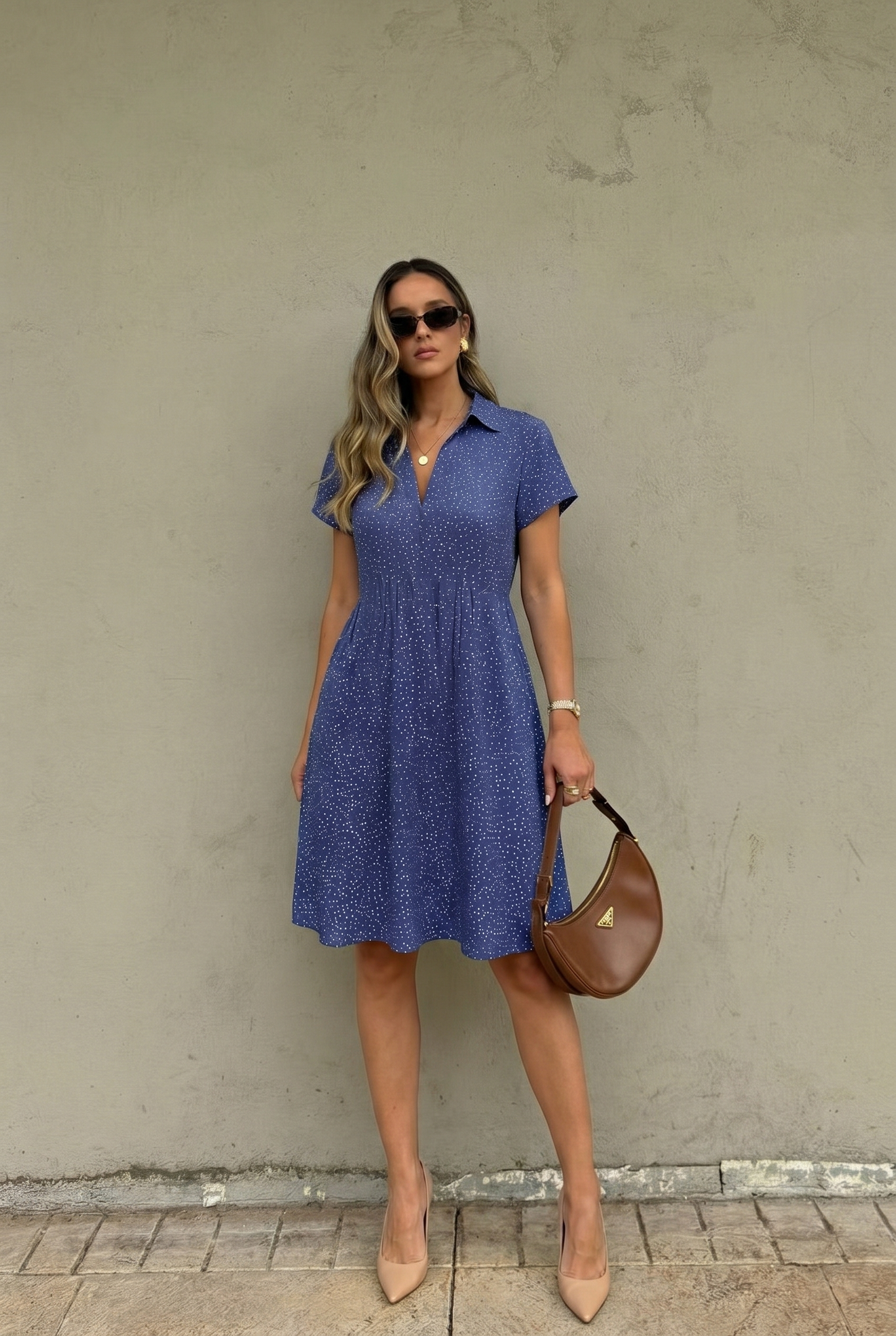 Sommerkleid | Kurzarm | Luftiges Blusenkleid-HauteBerlin