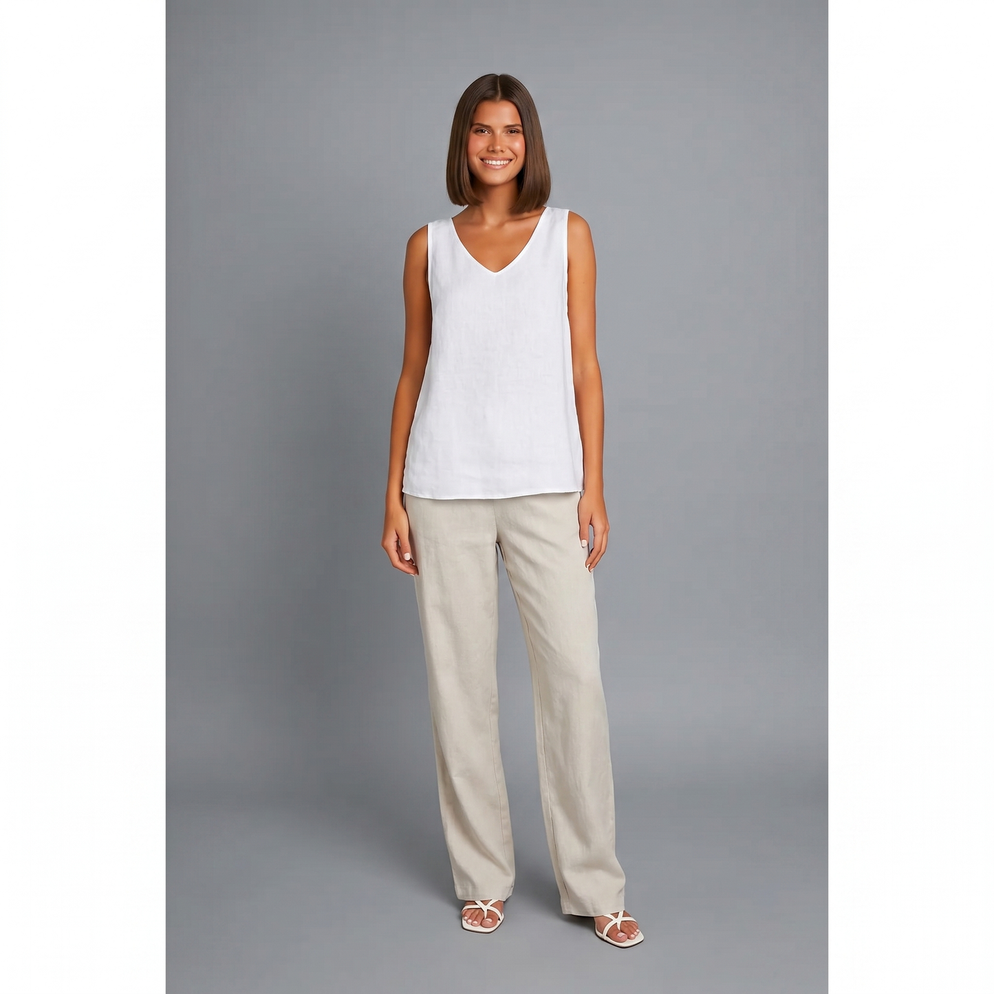 Sommertop | Ärmellos | Oversized Leinen-Top-HauteBerlin