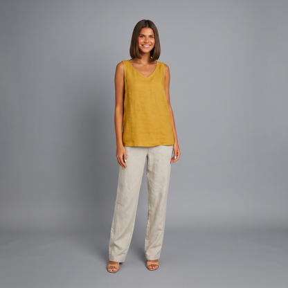 Sommertop | Ärmellos | Oversized Leinen-Top-HauteBerlin