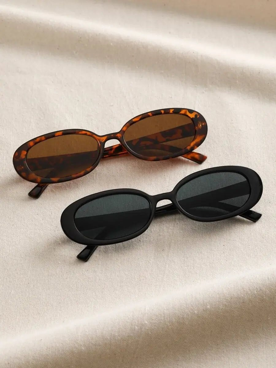 Sonnenbrille Damen Oval | Schmal | Retro | Schwarz und Havanna-HauteBerlin