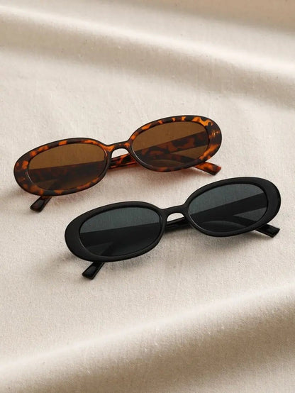 Sonnenbrille Damen Oval | Schmal | Retro | Schwarz und Havanna-HauteBerlin