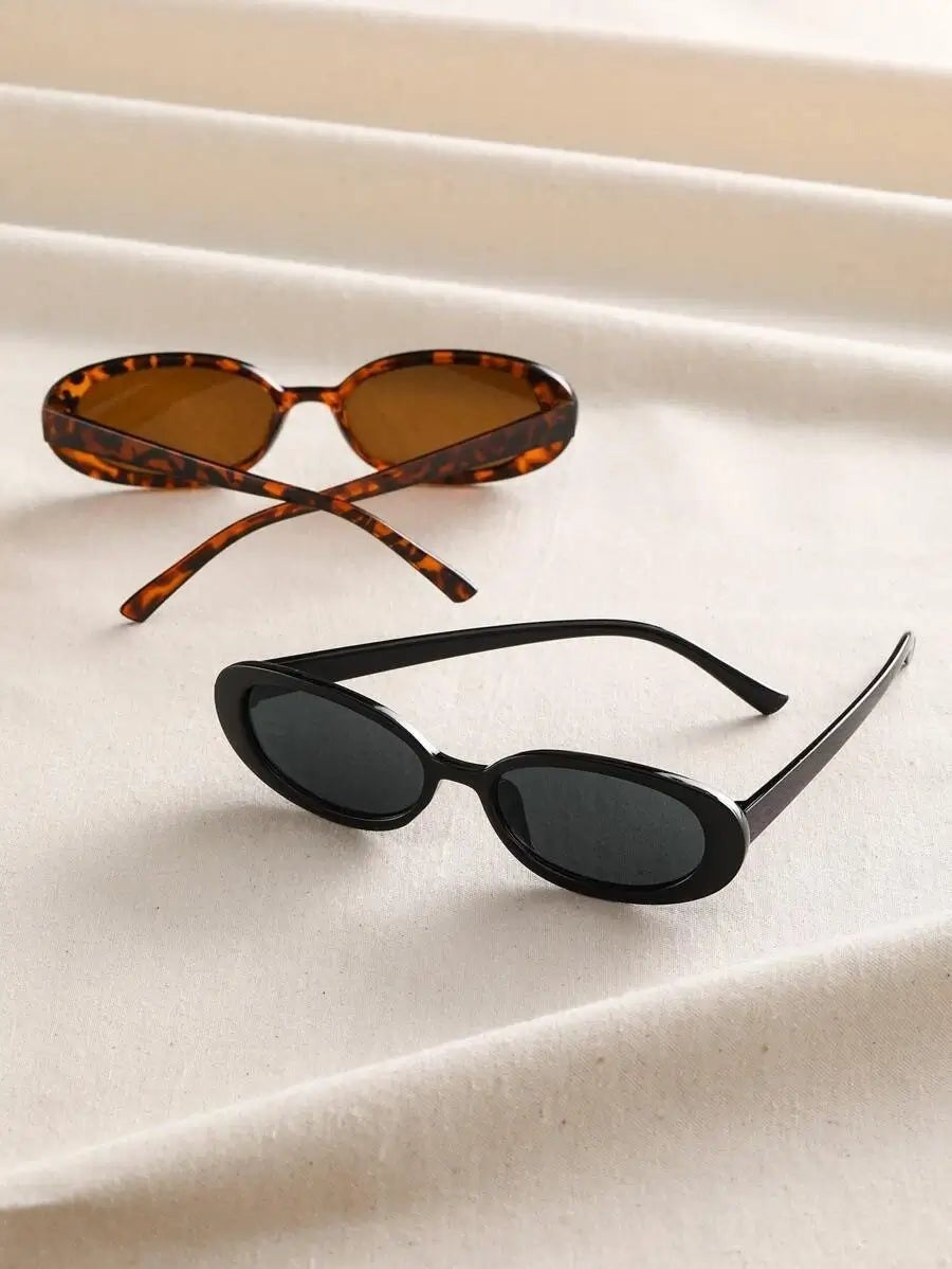 Sonnenbrille Damen Oval | Schmal | Retro | Schwarz und Havanna-HauteBerlin