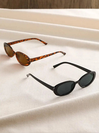 Sonnenbrille Damen Oval | Schmal | Retro | Schwarz und Havanna-HauteBerlin