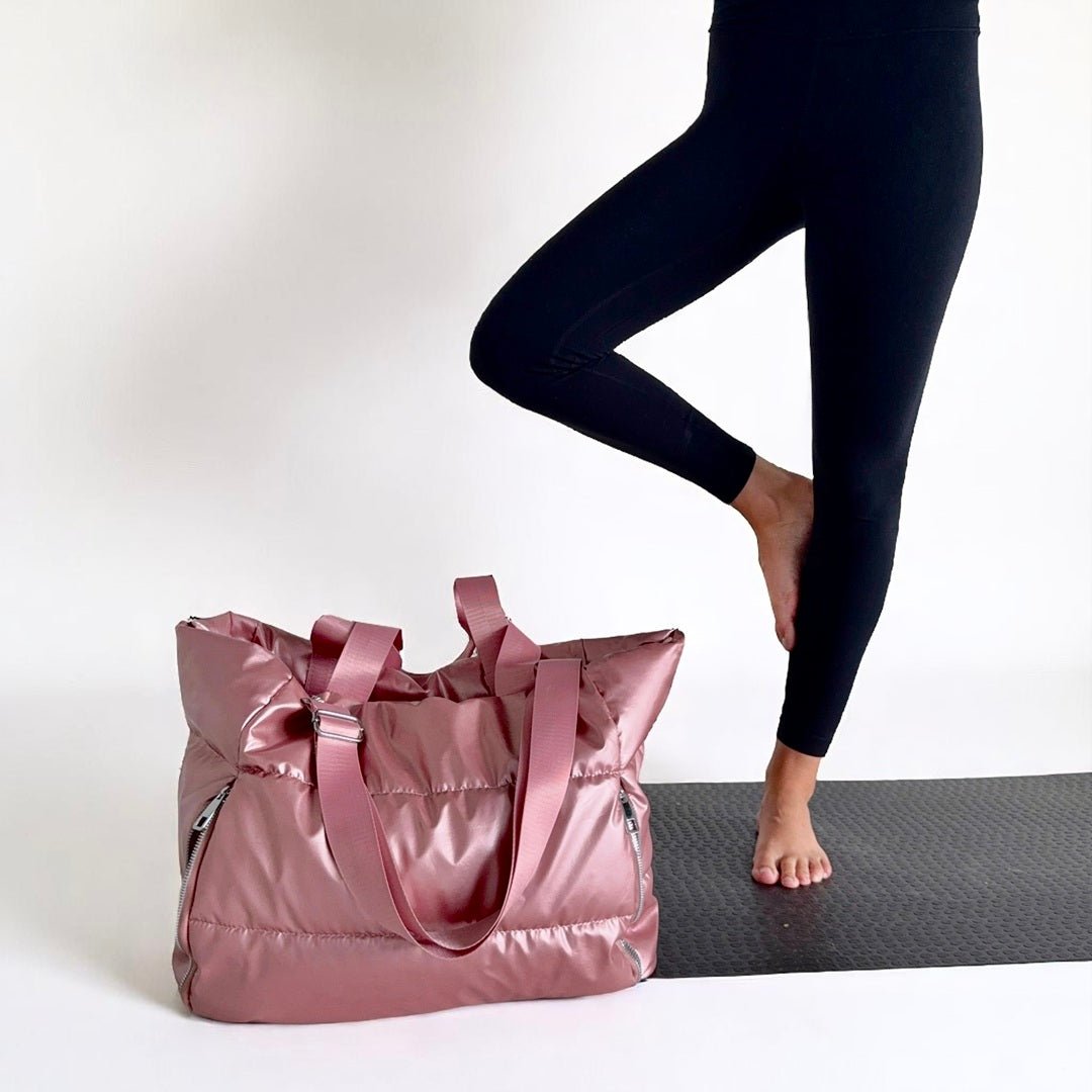 Sporttasche Damen | Gesteppt Rosa | Yogamatte und Schultergurt-HauteBerlin
