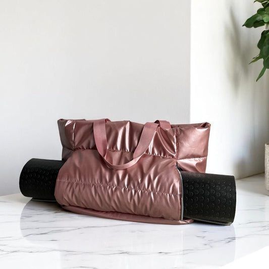 Sporttasche Damen | Gesteppt Rosa | Yogamatte und Schultergurt-HauteBerlin